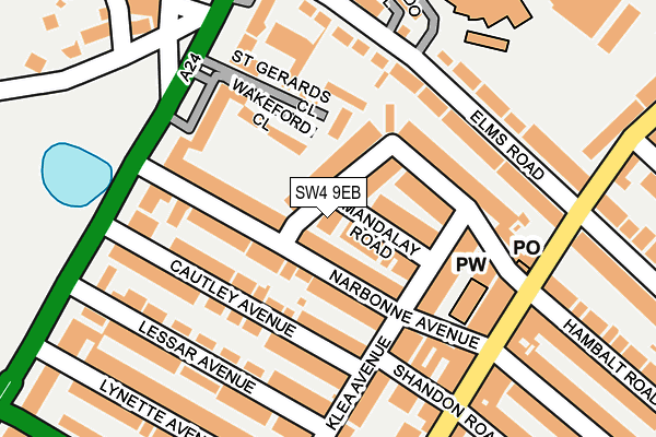 SW4 9EB map - OS OpenMap – Local (Ordnance Survey)