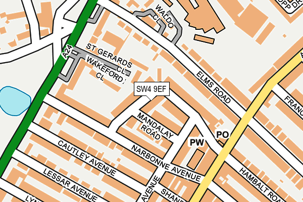 SW4 9EF map - OS OpenMap – Local (Ordnance Survey)