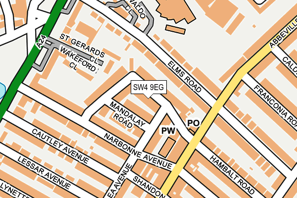 SW4 9EG map - OS OpenMap – Local (Ordnance Survey)