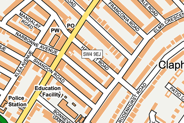 SW4 9EJ map - OS OpenMap – Local (Ordnance Survey)