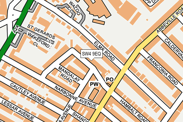 SW4 9EQ map - OS OpenMap – Local (Ordnance Survey)