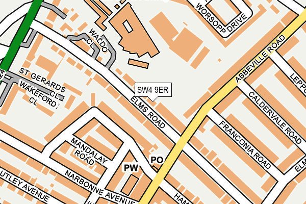 SW4 9ER map - OS OpenMap – Local (Ordnance Survey)