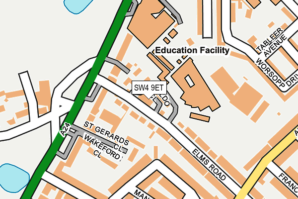 SW4 9ET map - OS OpenMap – Local (Ordnance Survey)