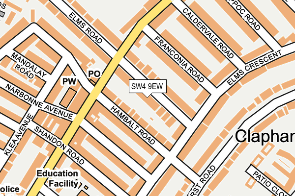 SW4 9EW map - OS OpenMap – Local (Ordnance Survey)