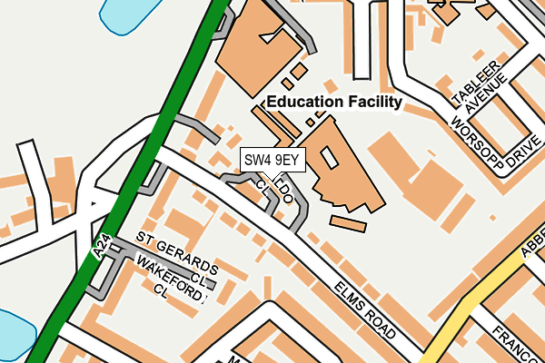 SW4 9EY map - OS OpenMap – Local (Ordnance Survey)