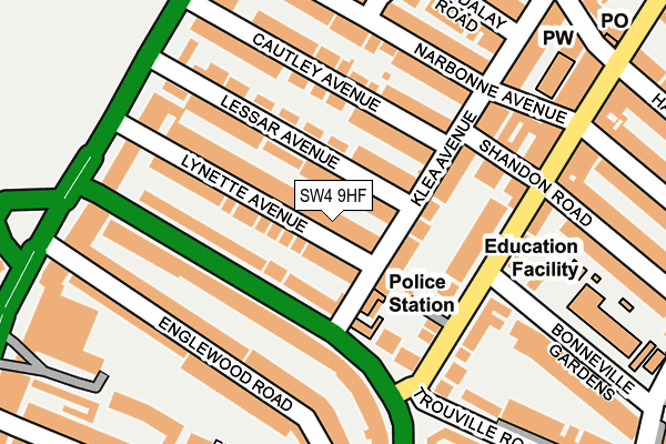 SW4 9HF map - OS OpenMap – Local (Ordnance Survey)