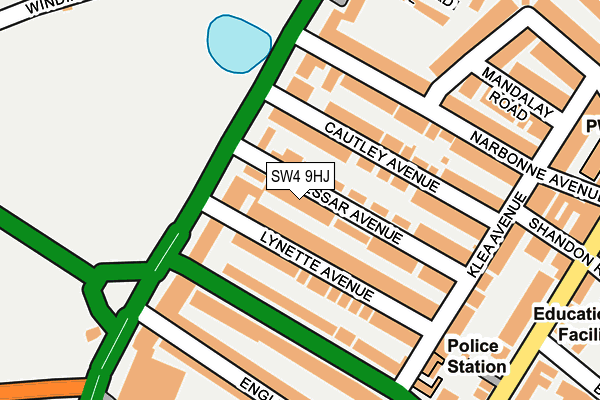 SW4 9HJ map - OS OpenMap – Local (Ordnance Survey)