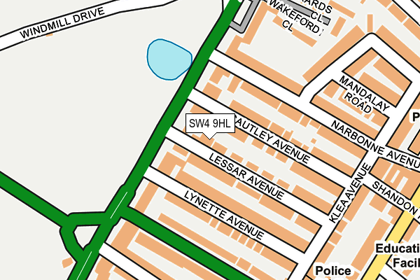 SW4 9HL map - OS OpenMap – Local (Ordnance Survey)