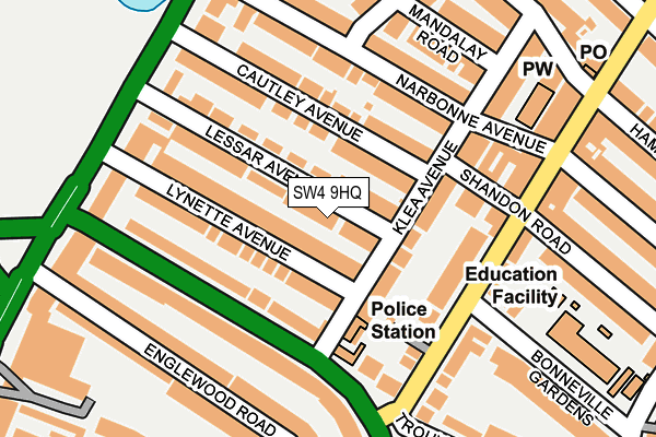 SW4 9HQ map - OS OpenMap – Local (Ordnance Survey)