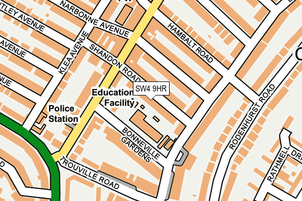 SW4 9HR map - OS OpenMap – Local (Ordnance Survey)