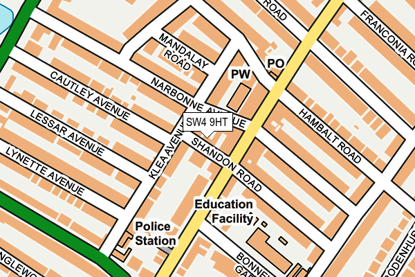 SW4 9HT map - OS OpenMap – Local (Ordnance Survey)