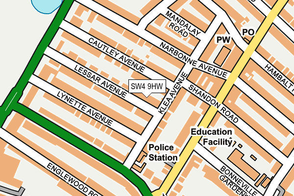 SW4 9HW map - OS OpenMap – Local (Ordnance Survey)