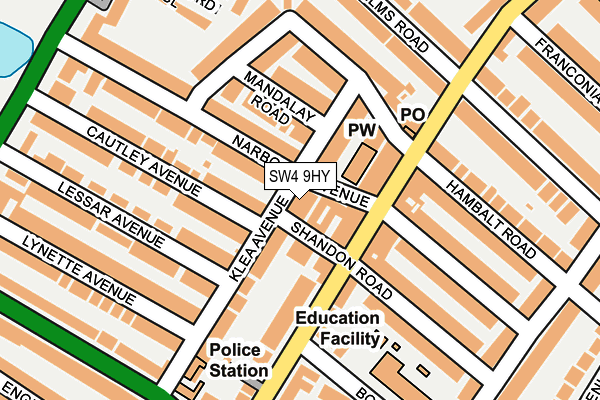 SW4 9HY map - OS OpenMap – Local (Ordnance Survey)