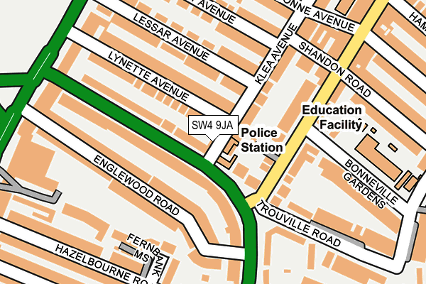 SW4 9JA map - OS OpenMap – Local (Ordnance Survey)
