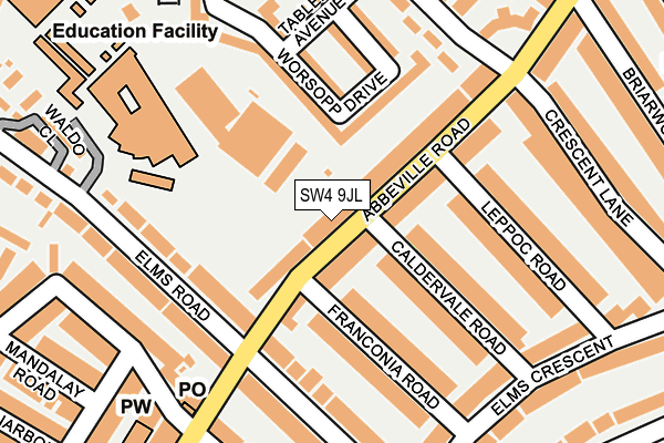 SW4 9JL map - OS OpenMap – Local (Ordnance Survey)