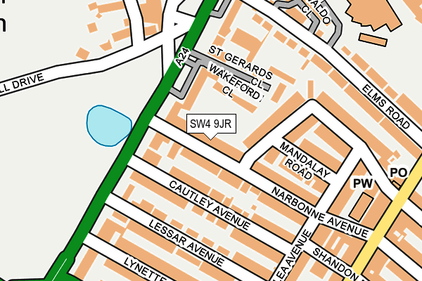 SW4 9JR map - OS OpenMap – Local (Ordnance Survey)