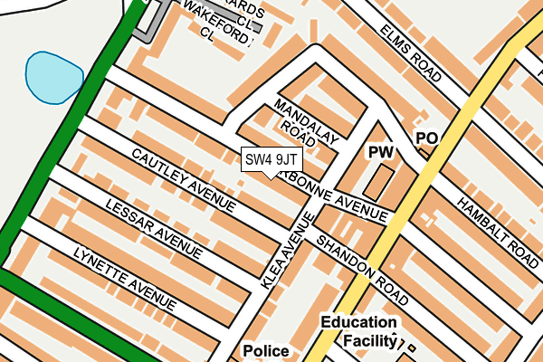 SW4 9JT map - OS OpenMap – Local (Ordnance Survey)