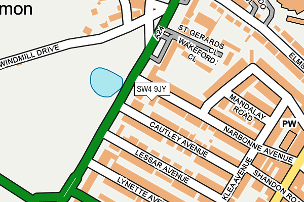 SW4 9JY map - OS OpenMap – Local (Ordnance Survey)