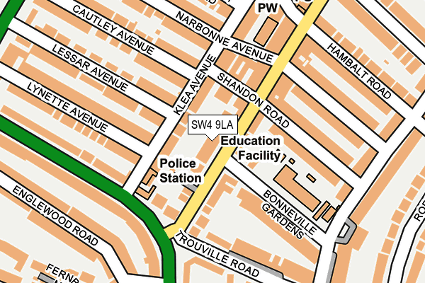 SW4 9LA map - OS OpenMap – Local (Ordnance Survey)