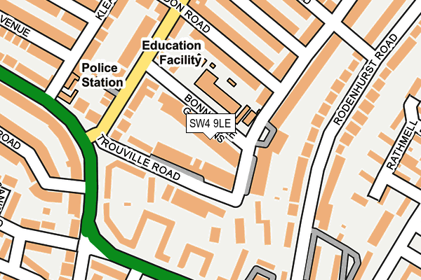 SW4 9LE map - OS OpenMap – Local (Ordnance Survey)