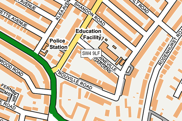 SW4 9LF map - OS OpenMap – Local (Ordnance Survey)