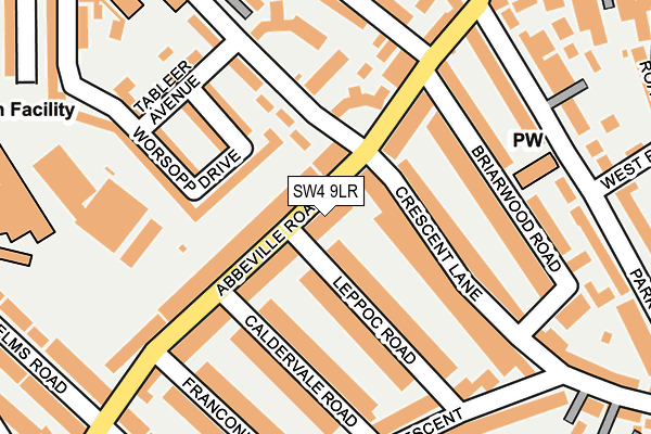 SW4 9LR map - OS OpenMap – Local (Ordnance Survey)