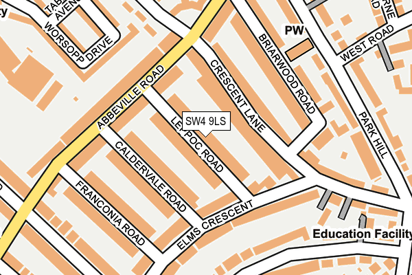 SW4 9LS map - OS OpenMap – Local (Ordnance Survey)