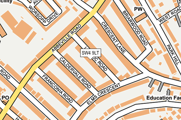 SW4 9LT map - OS OpenMap – Local (Ordnance Survey)