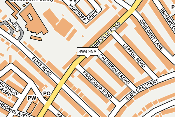 SW4 9NA map - OS OpenMap – Local (Ordnance Survey)