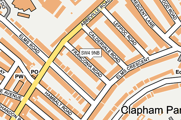 SW4 9NB map - OS OpenMap – Local (Ordnance Survey)