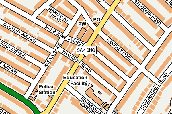 SW4 9NG map - OS OpenMap – Local (Ordnance Survey)