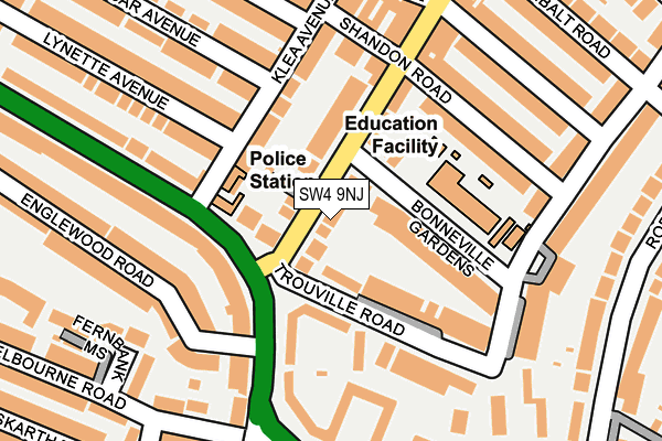 SW4 9NJ map - OS OpenMap – Local (Ordnance Survey)