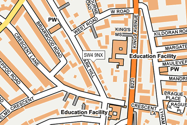 SW4 9NX map - OS OpenMap – Local (Ordnance Survey)