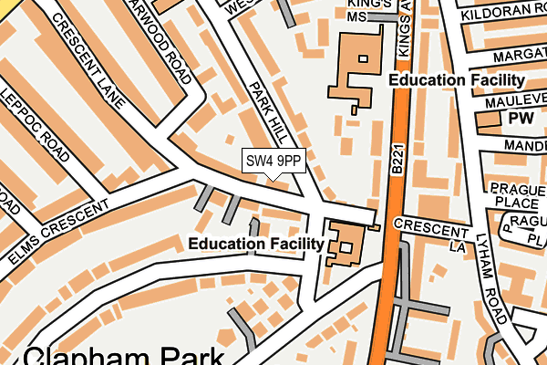 SW4 9PP map - OS OpenMap – Local (Ordnance Survey)