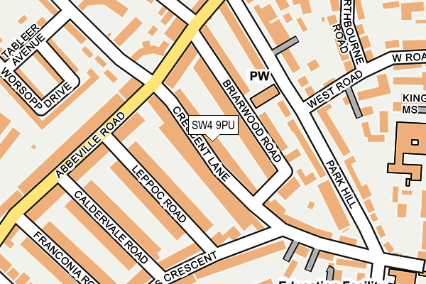 SW4 9PU map - OS OpenMap – Local (Ordnance Survey)