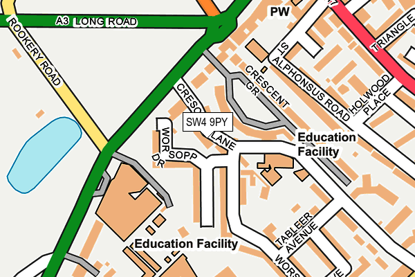 SW4 9PY map - OS OpenMap – Local (Ordnance Survey)