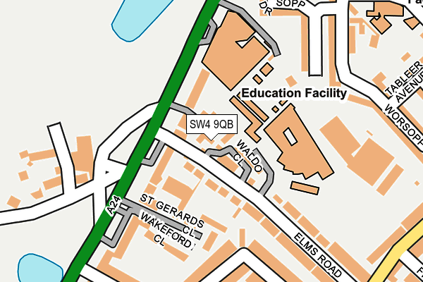 SW4 9QB map - OS OpenMap – Local (Ordnance Survey)