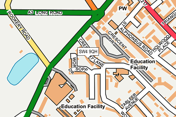 SW4 9QH map - OS OpenMap – Local (Ordnance Survey)