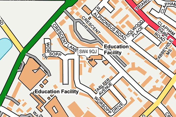 SW4 9QJ map - OS OpenMap – Local (Ordnance Survey)