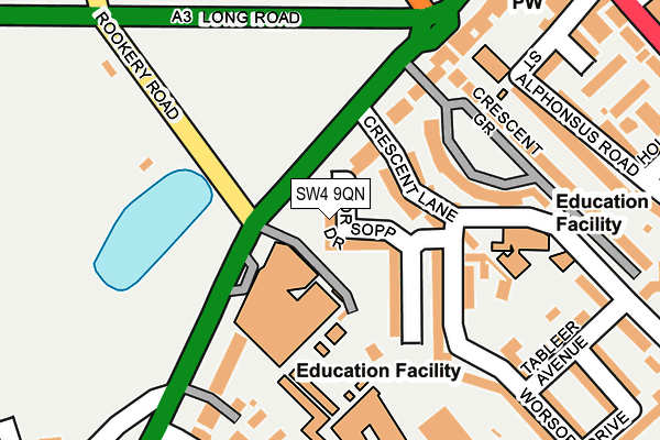 SW4 9QN map - OS OpenMap – Local (Ordnance Survey)