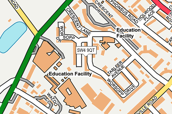 SW4 9QT map - OS OpenMap – Local (Ordnance Survey)