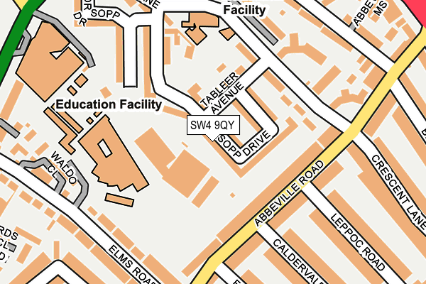 SW4 9QY map - OS OpenMap – Local (Ordnance Survey)