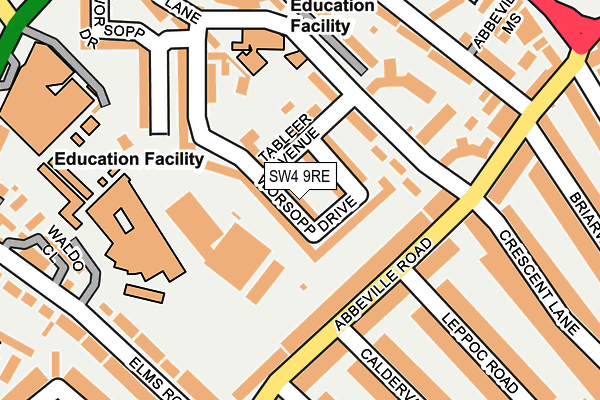 SW4 9RE map - OS OpenMap – Local (Ordnance Survey)