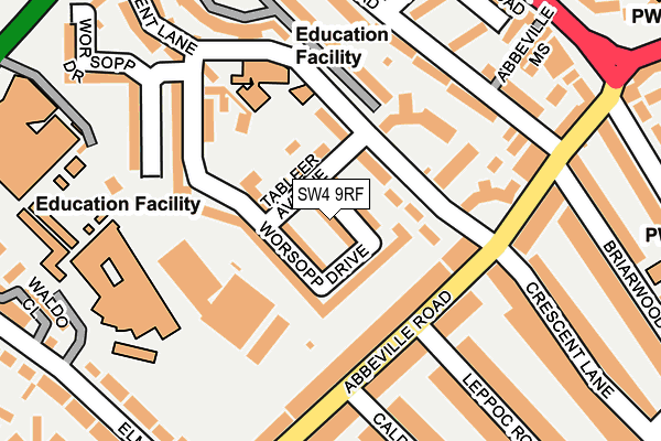 SW4 9RF map - OS OpenMap – Local (Ordnance Survey)