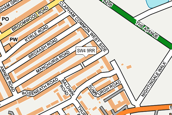 SW4 9RR map - OS OpenMap – Local (Ordnance Survey)