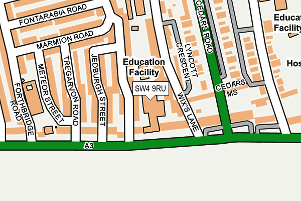 SW4 9RU map - OS OpenMap – Local (Ordnance Survey)