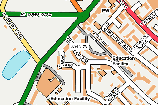 SW4 9RW map - OS OpenMap – Local (Ordnance Survey)