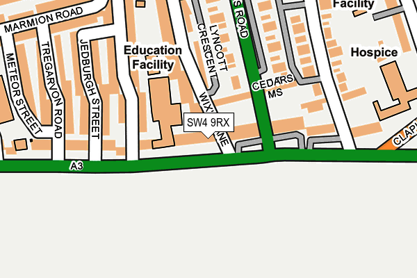 SW4 9RX map - OS OpenMap – Local (Ordnance Survey)