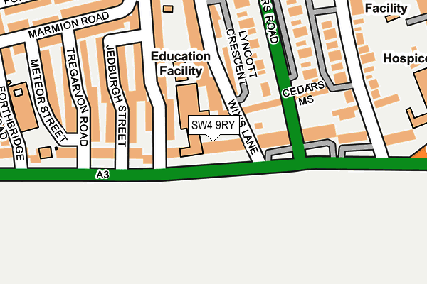 SW4 9RY map - OS OpenMap – Local (Ordnance Survey)