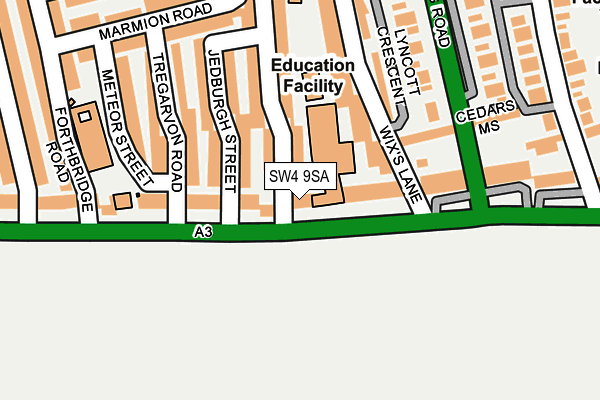 SW4 9SA map - OS OpenMap – Local (Ordnance Survey)